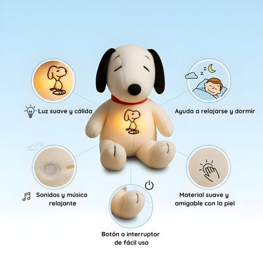 Snoopy de peluche que respira y relaja